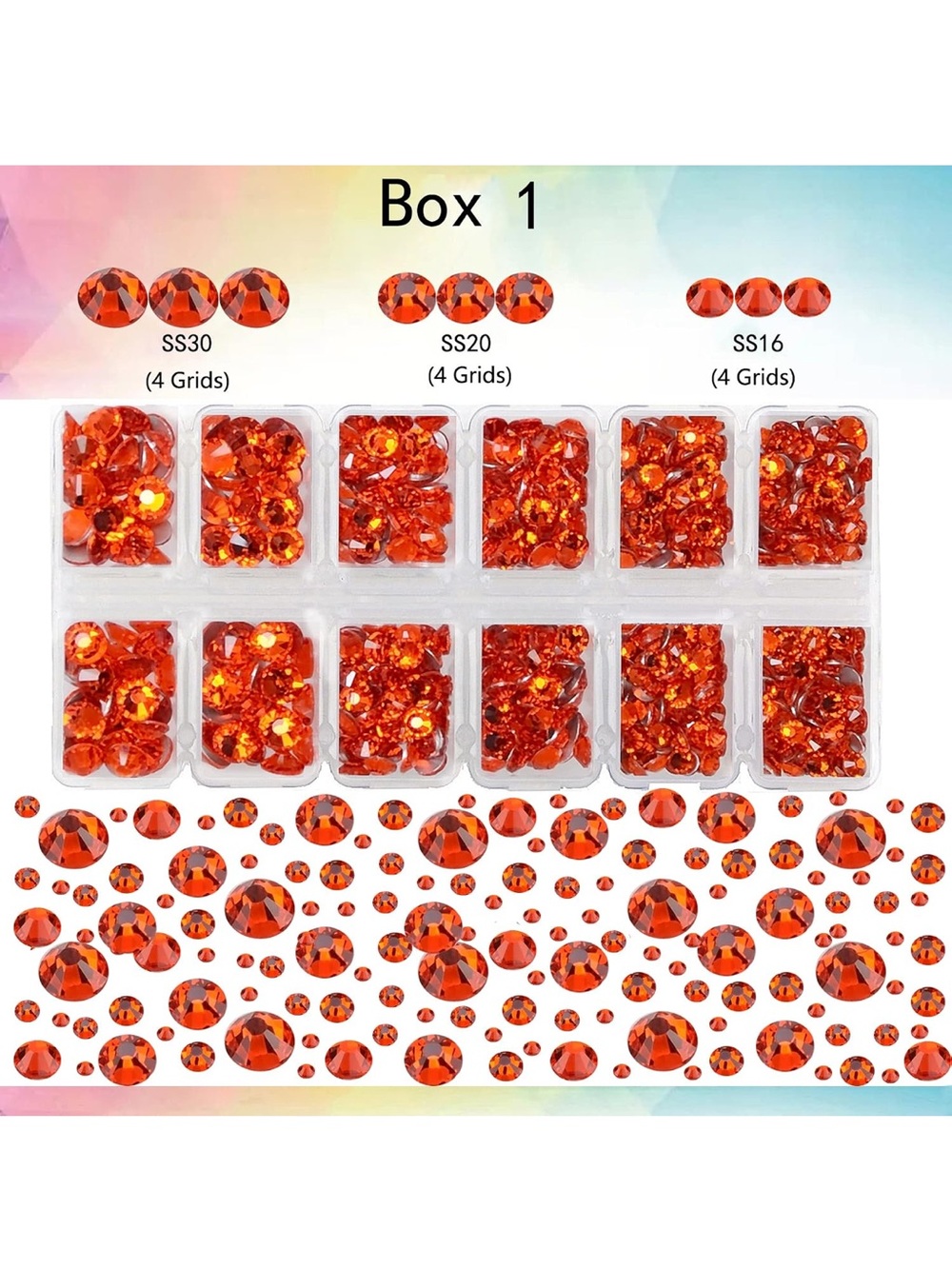 Red Rhinestones Light Siam 8000pc Set - Picture 7 of 8